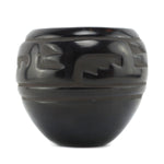 Celes Tafoya (1931-2011) - Santa Clara Black Jar with Carved Avanyu Design c. 1960-70s, 5" x 5.5"