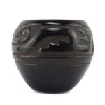 Celes Tafoya (1931-2011) - Santa Clara Black Jar with Carved Avanyu Design c. 1960-70s, 5" x 5.5"