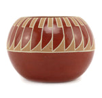 Janel Thompson - Santa Clara Polychrome Jar with Feather Design c. 1980-90s, 2.5" x 3.25"