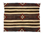 Navajo Third Phase Chief's Blanket with Indigo Dye c. 1890-1920s, 46.5" x 58"