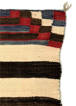 Navajo Third Phase Chief's Blanket with Indigo Dye c. 1890-1920s, 46.5" x 58"