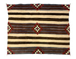 Navajo Third Phase Chief's Blanket with Indigo Dye c. 1890-1920s, 46.5" x 58"