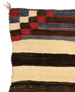 Navajo Third Phase Chief's Blanket with Indigo Dye c. 1890-1920s, 46.5" x 58"