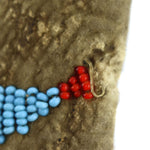 Santee Sioux Beaded Leather Tobacco Bag c. 1890s, 14" x 6"