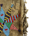 Santee Sioux Beaded Leather Tobacco Bag c. 1890s, 14" x 6"