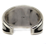 Carl Allen Begay - Navajo - Blue Gem Turquoise and Silver Overlay Row Bracelet c. 1960s, size 6.25