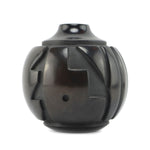 Robert Cleto Nichols (b. 1961) - Santa Clara Black Jar with Carved Design c. 1990s, 5.5" x 5"