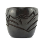 Billy Cain (1950-2006) - Santa Clara Black Jar with Carved Avanyu Design c. 1980s, 4.75" x 5"