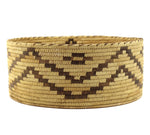 Tohono O'odham Basket with Zig-Zag Design c. 1950-60s, 4.625" x 11.5"