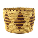 Tohono O'odham Polychrome Basket with Diamond Design c. 1950s, 4.75" x 7"
