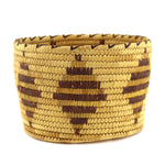 Tohono O'odham Polychrome Basket with Diamond Design c. 1950s, 4.75" x 7"