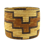 Tohono O'odham Polychrome Basket with Geometric Design c. 1940s, 6.5" x 8.25"