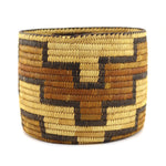 Tohono O'odham Polychrome Basket with Geometric Design c. 1940s, 6.5" x 8.25"
