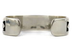 Ramon Dalangyawma - Hopi - Contemporary Kingman Turquoise and Sterling Silver Overlay Bracelet with Arrowhead Design, size 6.75
