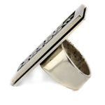 Ramon Dalangyawma - Hopi - Contemporary Sterling Silver Overlay Ring with Cornstalk Design, size 6.25