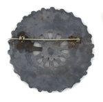 Zuni - Turquoise Petit Point Cluster and Silver Pin c. 1930-40s, 2" diameter