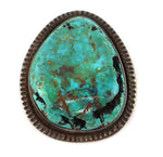 Navajo - Turquoise and Silver Pendant c. 1960s, 2.125" x 1.75"