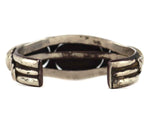 Navajo - Turquoise and Silver Row Bracelet with Leaf Design c. 1950s, size 6.5