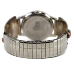Barry Pinto - Navajo - Turquoise, Coral, and Sterling Silver Watchband with Leaf Design c. 1950-60s, size 8