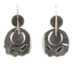 Ernie E. Lister (b. 1953) - Navajo - Turquoise and Silver Barber Quarter French Hook Earrings c. 2026, 2.25" x 1.25"