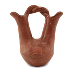 Santa Clara Redware Wedding Vase c. 1920s, 6.625" x 6.5" x 4"