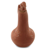Santa Clara Redware Wedding Vase c. 1920s, 6.625" x 6.5" x 4"