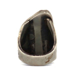 Navajo - Turquoise and Silver Ring with Stamped Design c. 1950-60s, size 6.25
