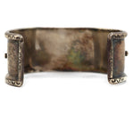 Navajo - Turquoise and Silver Bracelet with Stamped Design c. 1950s, size 7.5