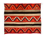 Navajo Late Classic Third Phase Chief's Blanket with Indigo Dye c. 1875-80, 55" x 69"