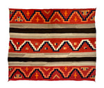 Navajo Late Classic Third Phase Chief's Blanket with Indigo Dye c. 1875-80, 55" x 69"