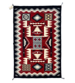 Julin Bahe - Navajo Crystal Storm Pattern Rug with 5 "Sampler" Pictorials c. 1980s, 70" x 46"