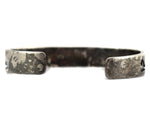 Lawrence "Larry" Pooyouma (d. 1991) - Hopi Crafts - Silver Overlay Bracelet with Pictorial Design c. 1960s, size 6