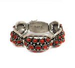 Frank Patania, Sr. (1899-1964) and Thunderbird Shop - Coral Cluster and Sterling Silver Link Bracelet, size 7.5 (J91699-0123-043)