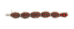 Frank Patania, Sr. (1899-1964) and Thunderbird Shop - Coral Cluster and Sterling Silver Link Bracelet, size 7.5 (J91699-0123-043)