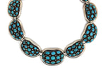 Frank Patania, Sr. (1899-1964) and Thunderbird Shop - Turquoise Cluster and Sterling Silver Link Necklace, 16" length (J91699-0123-044)