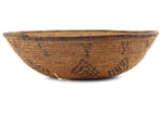 Apache Basket with Geometric Diamond and Flower Design c. 1900s, 3.25" x 11.5"