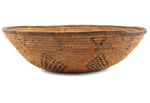 Apache Basket with Geometric Diamond and Flower Design c. 1900s, 3.25" x 11.5"