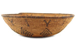 Apache Basket with Geometric Diamond and Flower Design c. 1900s, 3.25" x 11.5"