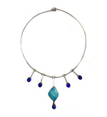 Carlos Diaz - Opal and Sterling Silver Necklace c. 1970s, 3" x 1" pendant