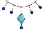 Carlos Diaz - Opal and Sterling Silver Necklace c. 1970s, 3" x 1" pendant