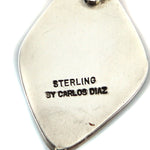 Carlos Diaz - Opal and Sterling Silver Necklace c. 1970s, 3" x 1" pendant
