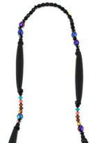 Santo Domingo (Kewa) - Contemporary Turquoise, Swarovski Crystals, and Seed Bead Asymmetrical Necklace and Post Earrings Set