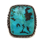 Navajo - Turquoise and Silver Ring c. 1950s, size 10.75