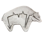 Navajo - Silver Heartline Bear Pin c. 1980s, 2" x 3"