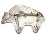 Navajo - Silver Heartline Bear Pin c. 1980s, 2" x 3"