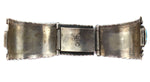 Navajo - Turquoise and Silver Overlay Watch Band with Leaf Design c. 1950s, 6" length