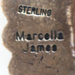 Marcella James - Navajo - Sterling Silver and Leather Concho Belt with Stamped Design c. 1990s, 30" - 37" size waist
