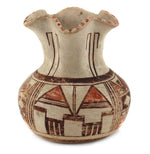 Hopi Polychrome Vase with Fluted Rim c. 1890s, 5" x 4.25"