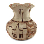 Hopi Polychrome Vase with Fluted Rim c. 1890s, 5" x 4.25"
