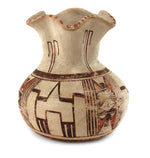 Hopi Polychrome Vase with Fluted Rim c. 1890s, 5" x 4.25"